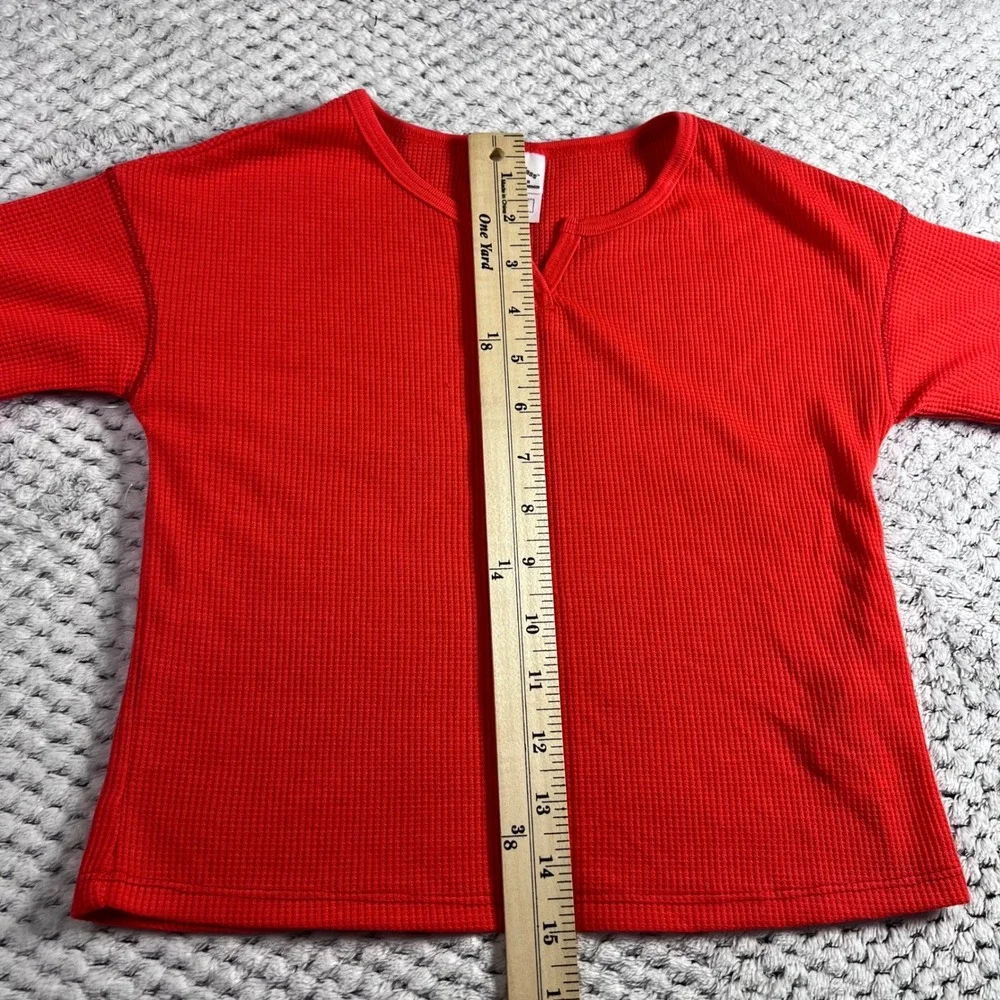Art Class Red Waffle Knit Sleepwear Pajama Set Top Shorts Flame Resistant XS 4/5